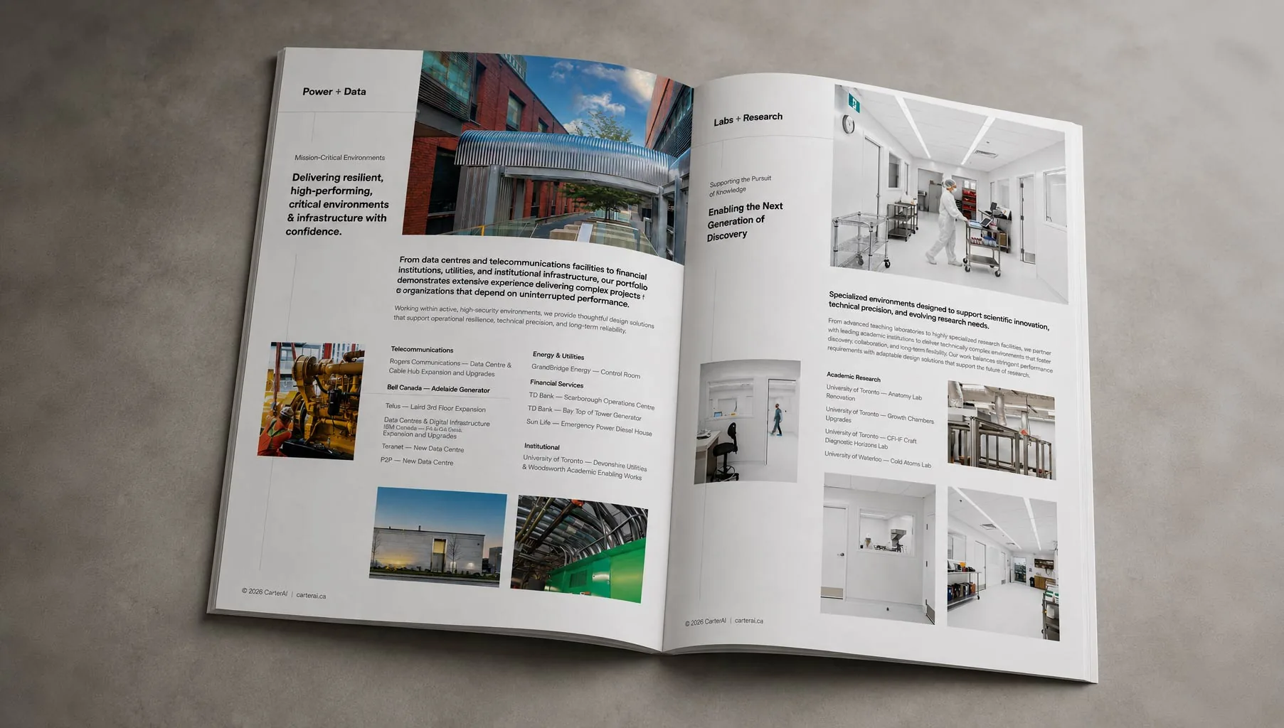 Printed capabilities brochure for a Monufact client